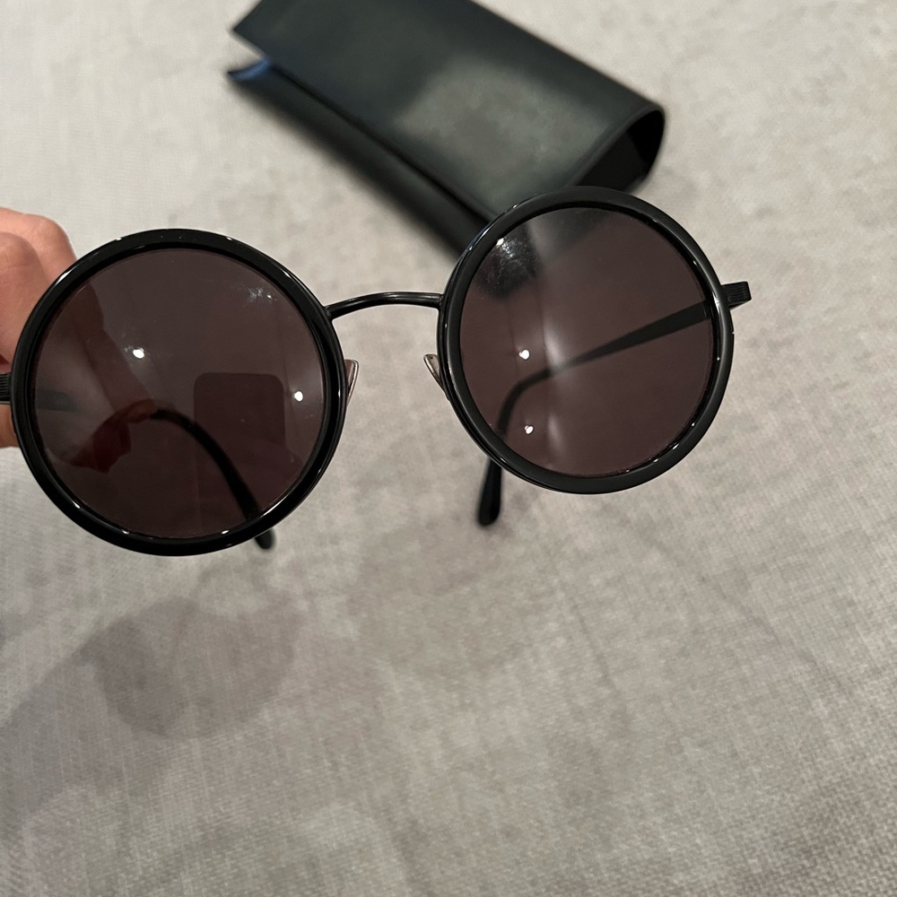 Saint Laurent Black Combi Retro Round Sunglasses
